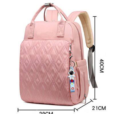 Baby diaper bag double layer storage bag portable quilted puffer polyester high-capacity go out Zipper pack diaper bag