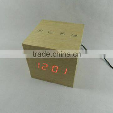 WL0913S Square Shape Indoor Use 4 Touch Operations Desk Clocks