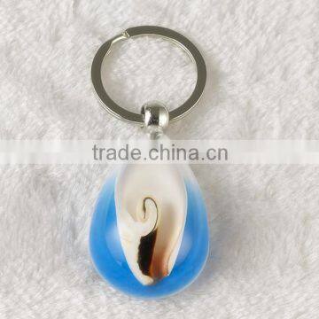 Promotional gift Sea shell blue acrylic key chain