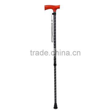 American carved crutch aluminum alloy walk helper with red pearwood handle