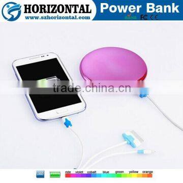 Hot sale make up mirror 4000mAh universal charger portable power bank