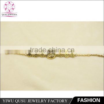 2015 Yiwu new products antique bronze bracelet with gray rhinestones