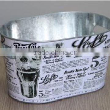 CCGB-T113 10L New Available oval Metal ice bucket, tin beer bucket, beer barrel