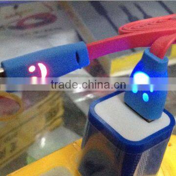 Hot Selling Slime V8 Data Cable With Led Light for Samsung