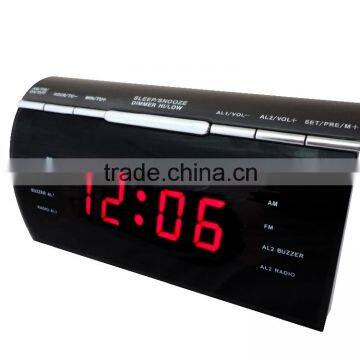 Stylish Red LED With Dimmer PLL Alarm Clock Radio photo-2
