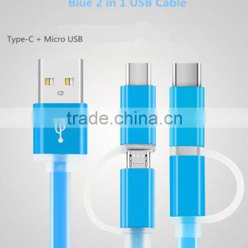 Copper Core 2-in-1 Micro USB and USB C Leather Cable photo-2
