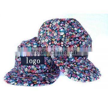 daisy fabric cap5 panel snapback cap