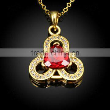 petal shape zirconia necklace,fashion pendant necklace in three colors