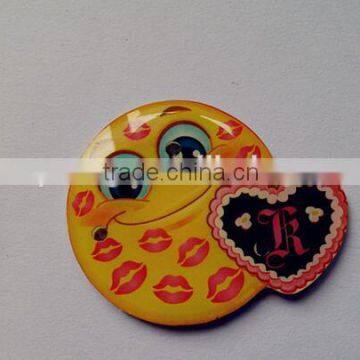 professional smile design plastic magnet led blinking badge pin with printed logo