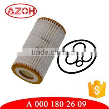 Made with Germany paper auto engine parts white paper oil filter element A 000 180 26 09,A0001802609