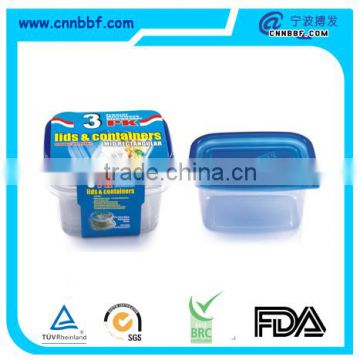 Square 4 pack plastic food container 591ml take away box