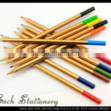 7" HB mental colored wooden pencil with top tip