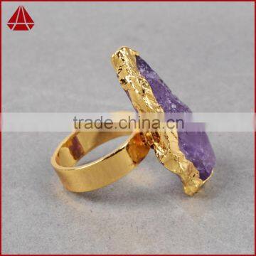 Natural Rough Stone Arrowhead Amethyst Ring photo-5