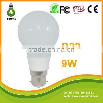 2015 New 9w 750lm Ceramic Shell Led Light Bulb,E27 B22 Led Bulb,360 Degree View Led Bulb Lights Housing