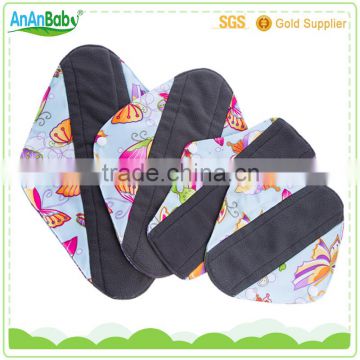 charcoal bamboo reusable washable feminine pads