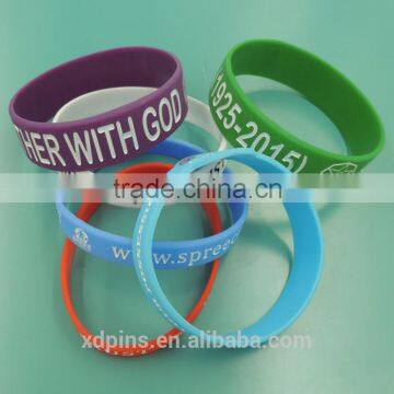 Custom Logo /Size Rainbow Silicone Wristbands photo-5