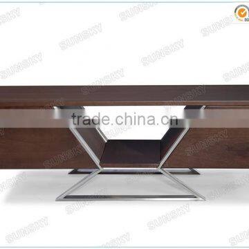 wooden coffee table with stainless steel legs SK1224A