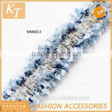 Lovely design tassel lace trim with blue color