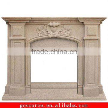 yellow color outdoor stone fireplace