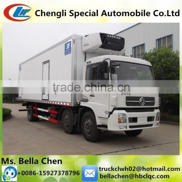 -16 degree Carrier Refrigeration Units,3 axles DONGFENG Fresh Meat Refrigeration Truck for sale