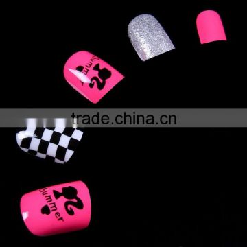 Summer hot red wine designed decorative artificial nails tips fingernail