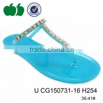 2015 Popular Beuatiful Lady Cheap Pvc Slipper With Diamond photo-3