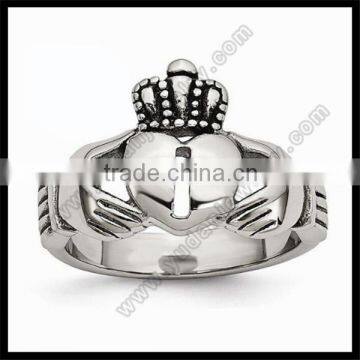 Custom Stainless Steel Claddagh cross ring