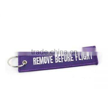 2015 cheap flight crew custom embroidery keychains key chains with merrow border