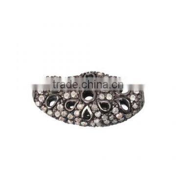 92.5 Sterling Silver Finding Diamond components jewelry, Latest Design Pave Diamond Beads Spacer Finding Jewelry,