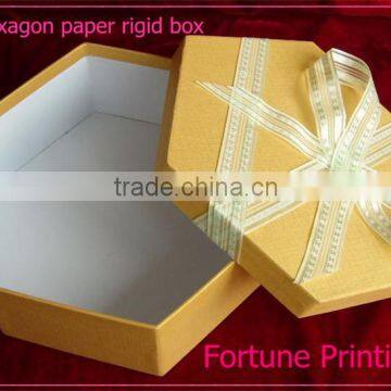 hexagon paper rigid box,handmade exquisite paper gift box