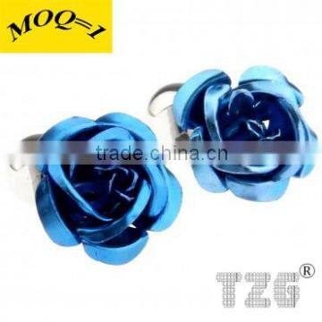 Fashion Stainless Steel Rose Cufflink