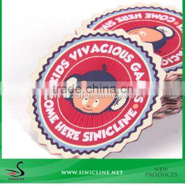 Sinicline design cute round woven label for kids