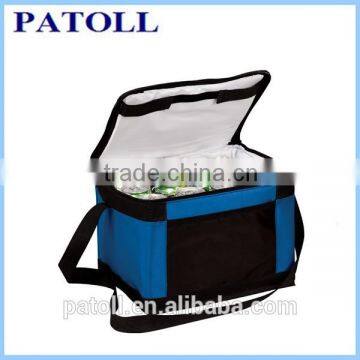 Hot and cold 6 can lunch beer polyester promotional foldable can insulatedbottle cooler bag,whole foods cooler bag