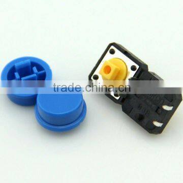 F0361 12*12*12mm plastic mini tact switch /tactile switch/ mini touch button switch cap blue