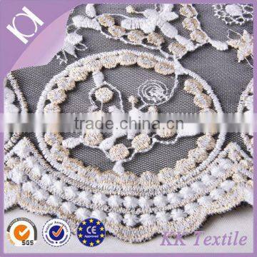 Best selling cotton thread and metallic thread embroidery heavy cotton lace fabric