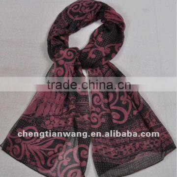 100% polyester screen print scarf