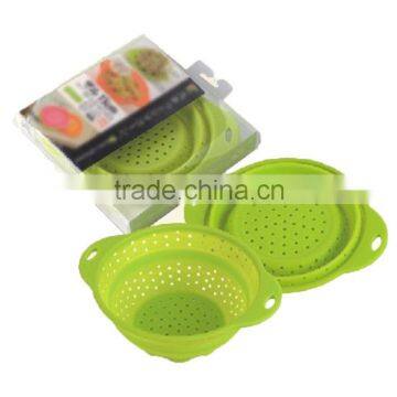 Food grade silicone diameter 700mm Kitchen flexible silicone strainer bowl