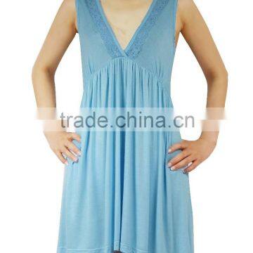 Hot selling elegant short delicates sleeveless nightgown