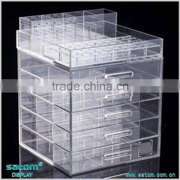 Transparent Free Logo Printed Wholesale Acrylic Makeup Organizer With Drawers