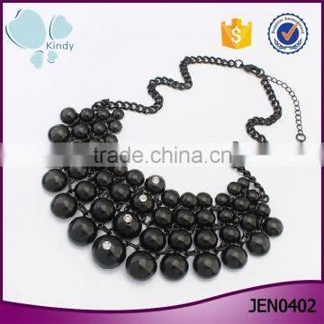 Fashion jewelry wholesale women black multi layer bead necklace