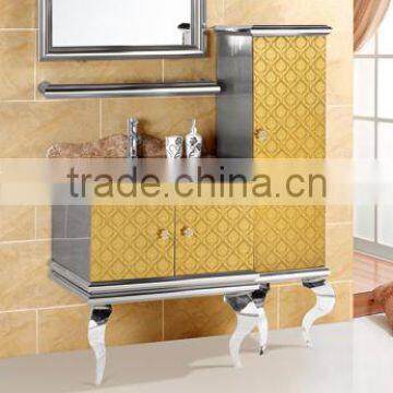 golden color marble stainless steel cabinet