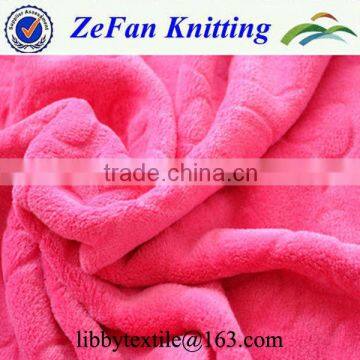 100% polyetser embossed coral fleece fabric