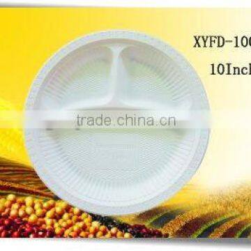 biodegradable compostable 10 inch three compartments plate