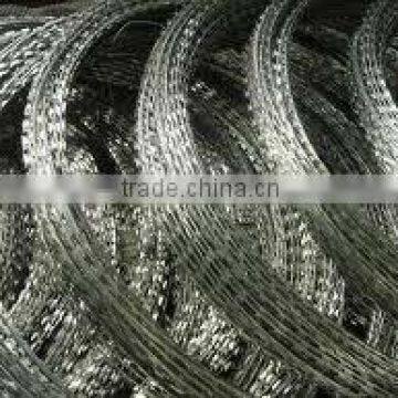 Galvanized razor wire