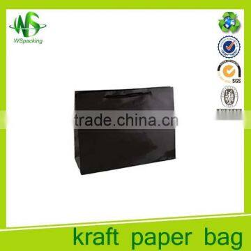 Luxury customized printing black shopping kraft bags for sale