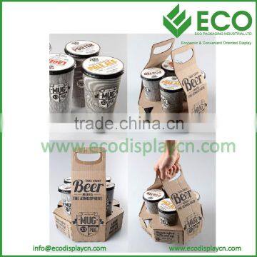 New Design 4 Packs Cardboard Beverage Holder, Drink Carrier, Coffee Cup Carrier