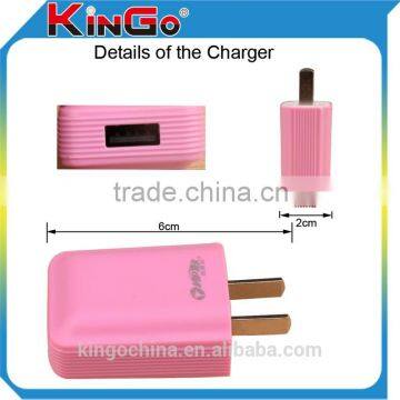 Wholesale Colorful Mini AC 100V-240V 1A USB Wall Charger For Mobile Phone