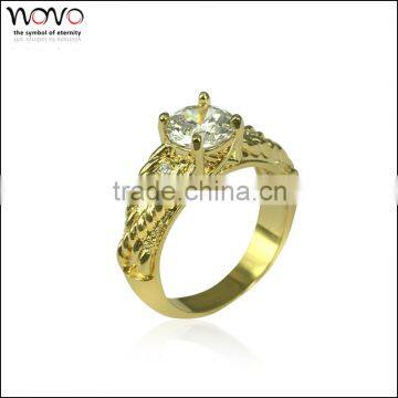 fashion jewellery ring zircon Stainless steel Gold wedding ring