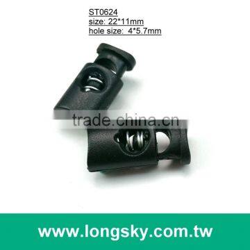(#ST0624) 4mm hole mini oval cylinder plastic spring drawstring locks for children coat