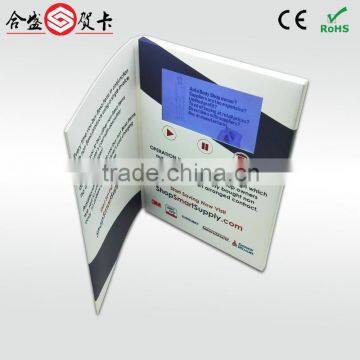 artificial handmade 5 inch video book ,video brochure card,video greeting card with 650 mAh bulit-in Lithium battery